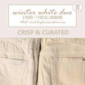 ❄️ SIZE 25 7FAM WINTER WHITE DUO: CORDUROY + SATEEN